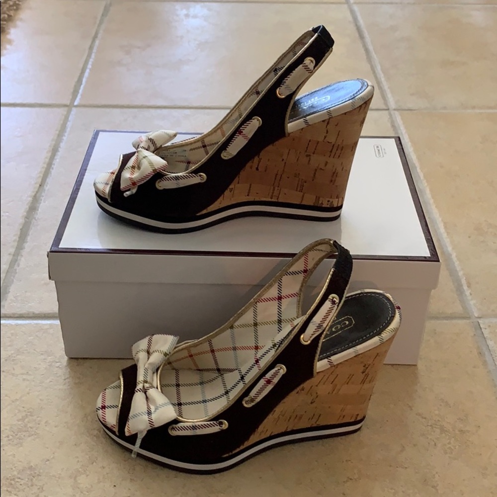 COACH Cotton and Twill Wedges